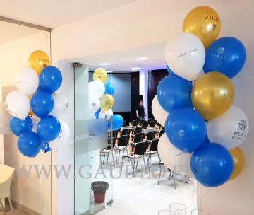 Balony z helem i nadrukiem.
