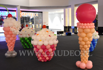 dzień dziecka, słodycze z balonów, babeczki z balonów, lody z balonów