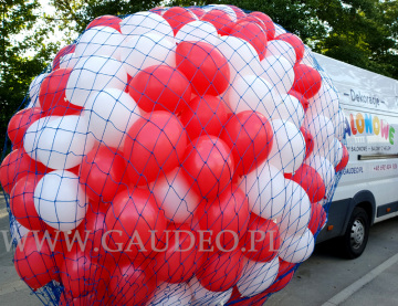 Balony z helem w oczekiwaniu na puszczanie.