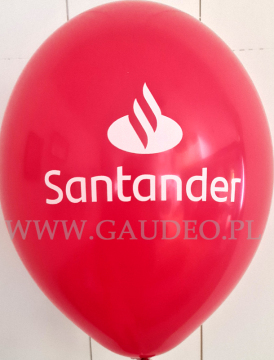 Balon z nadrukiem logo.