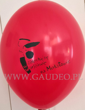 Okolicznościowy nadruk na balonie.
