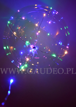 Diody led oplecione na balonie helowym.